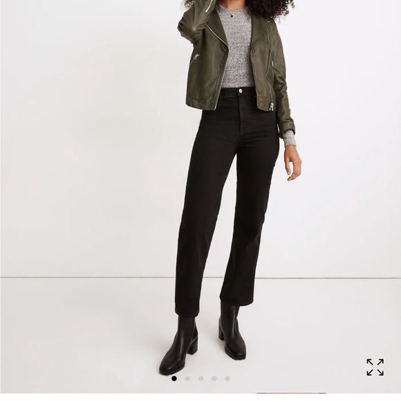Madewell Denim - Madewell Slim Wide-leg Crop Black Jeans